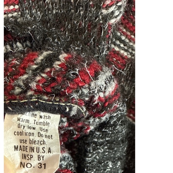 Sweater Graphix Geometric Pattern Mens M Made in USA Cosby Grandpa Hipster Flaw - Picture 5 of 10